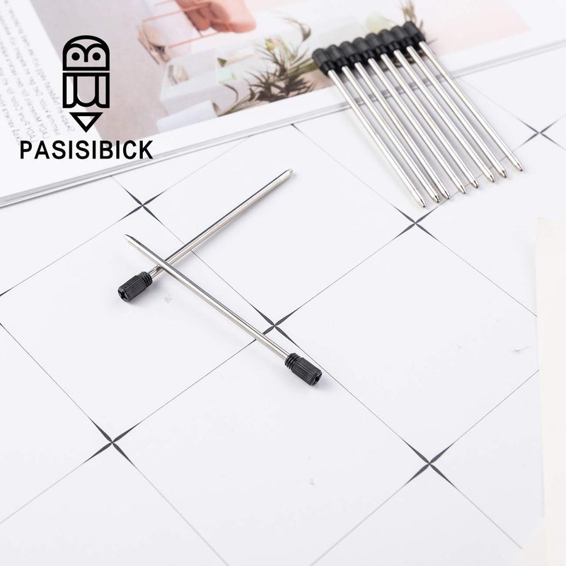 PASISIBICK 2.75'' Black Ink Crystal Pen Refills, Standard D1 Ballpoint Pen Refill (Remove Black Hat), Metal Refills(Pack of 20) - Image 5